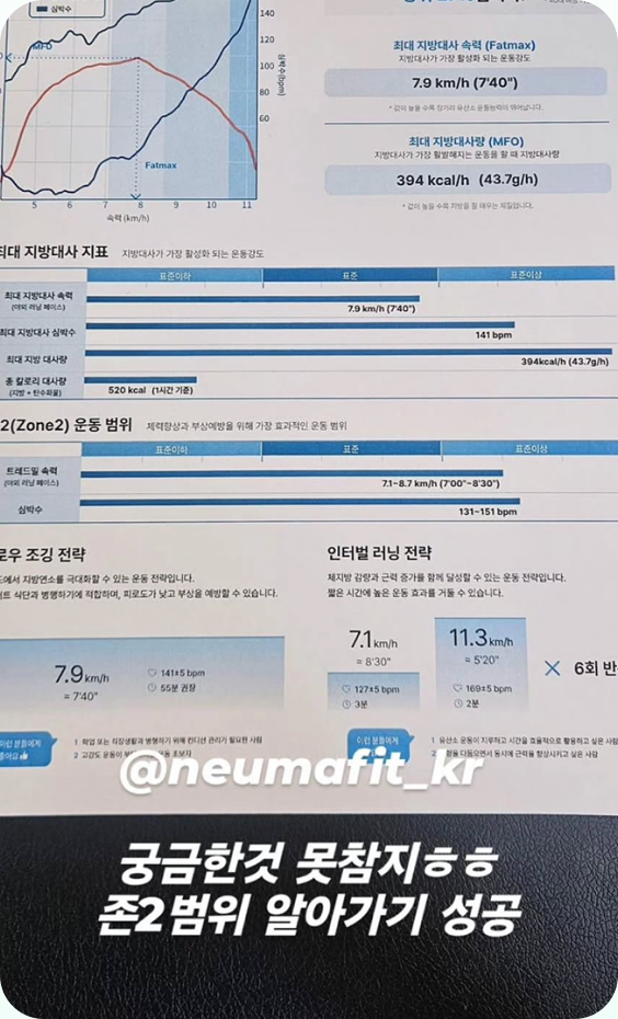 뉴마핏 유산소 진단 후기