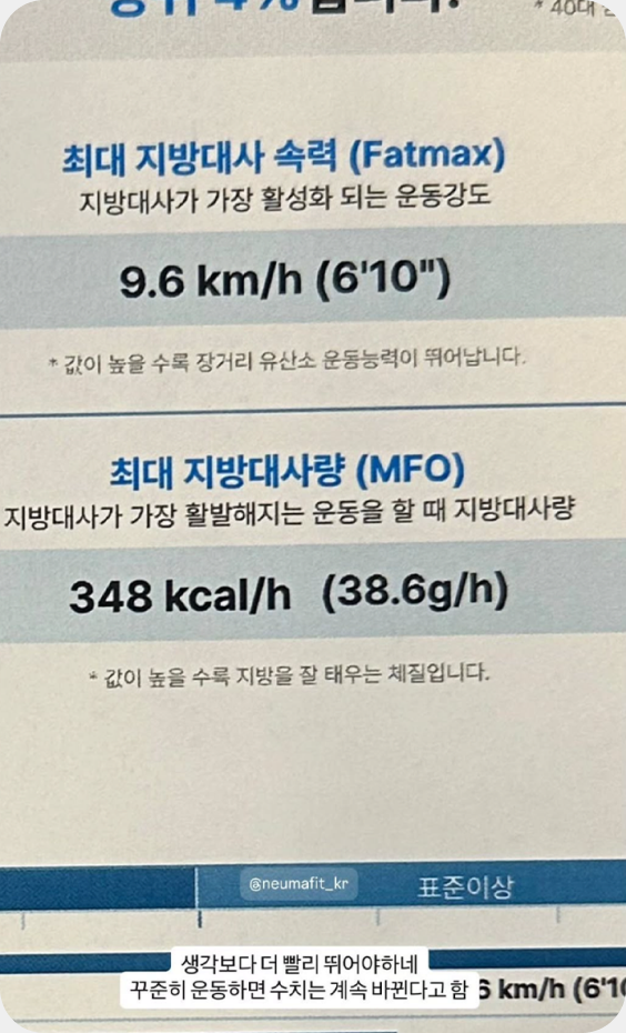 뉴마핏 유산소 진단 후기